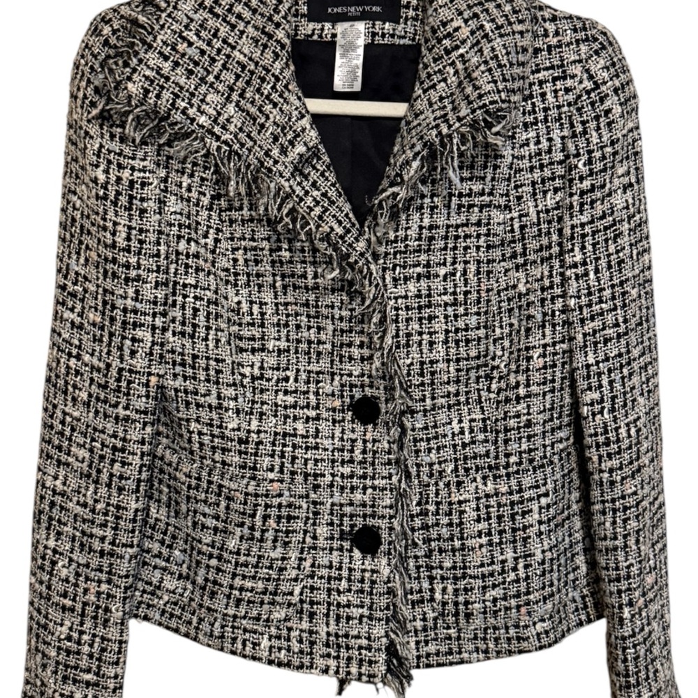 Jones New York vintage Black and White Tweed Jacket